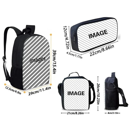 Kinder-Schulrucksack Set mit Lunchtasche und Federmäppchen, robust und praktisch