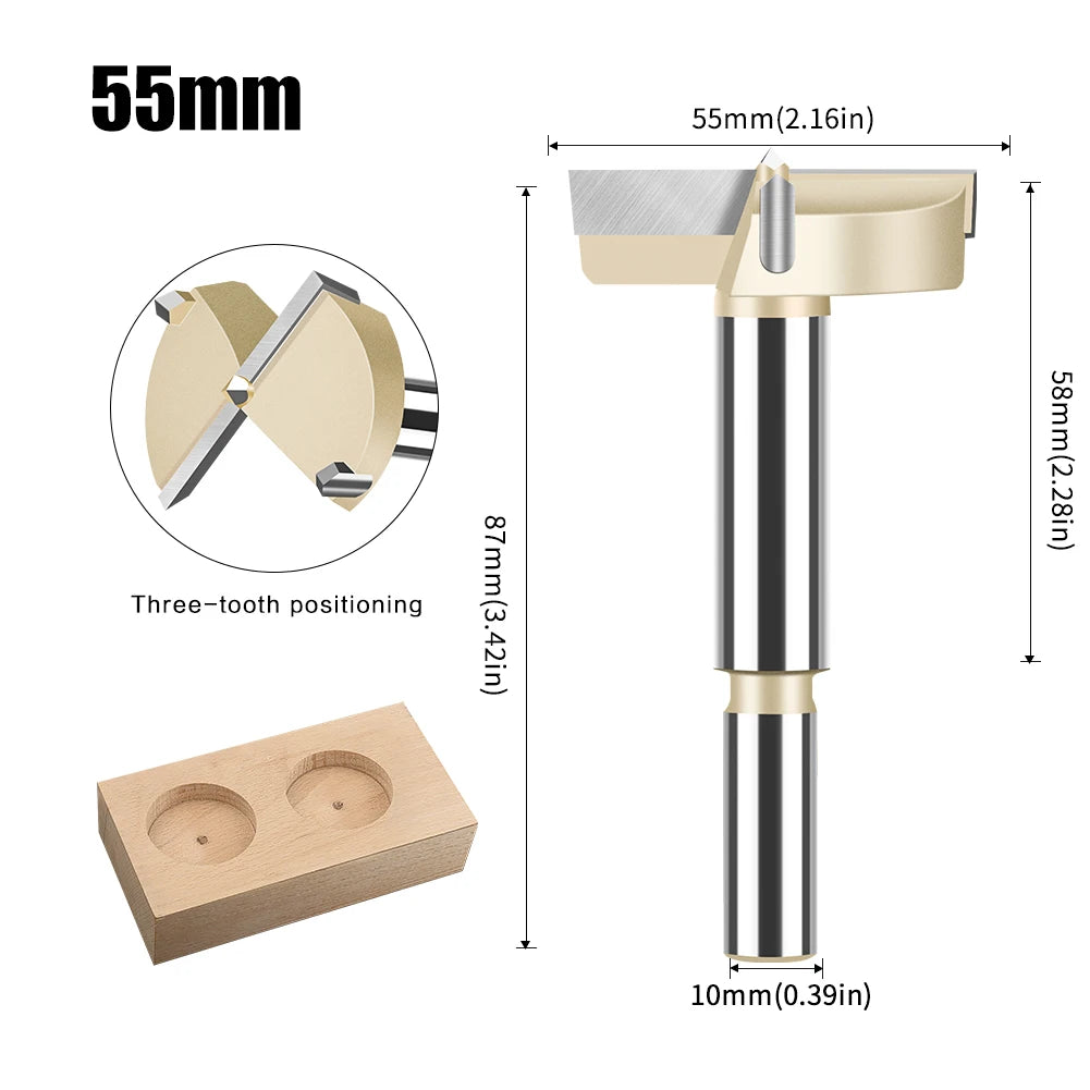 15-60mm Scharnierbohrer Forstner Bohrer Holz mit Wolframkarbid Spitze