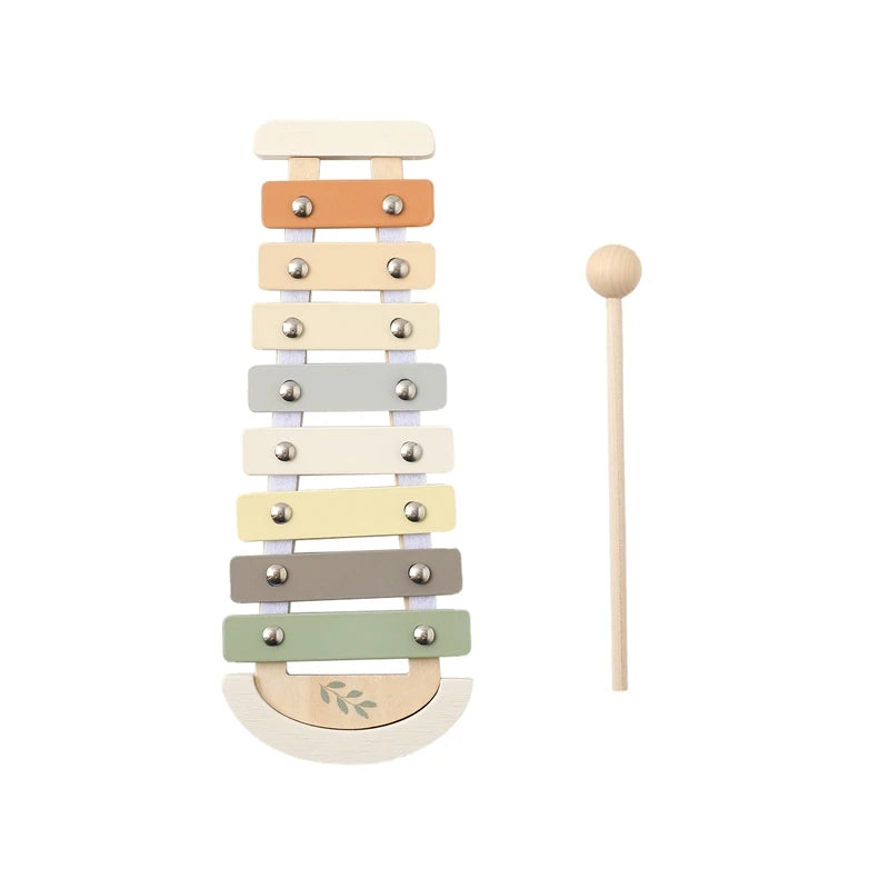 Montessori Holz Musikinstrumente für Babys Lernspielzeug Xylophon Rassel Trommel
