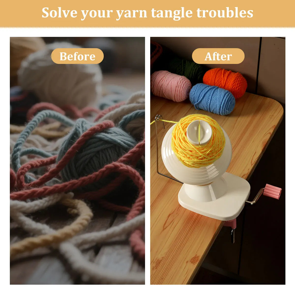 Handbetriebener Garnwickler aus Kunststoff für DIY Stricken und Nähen