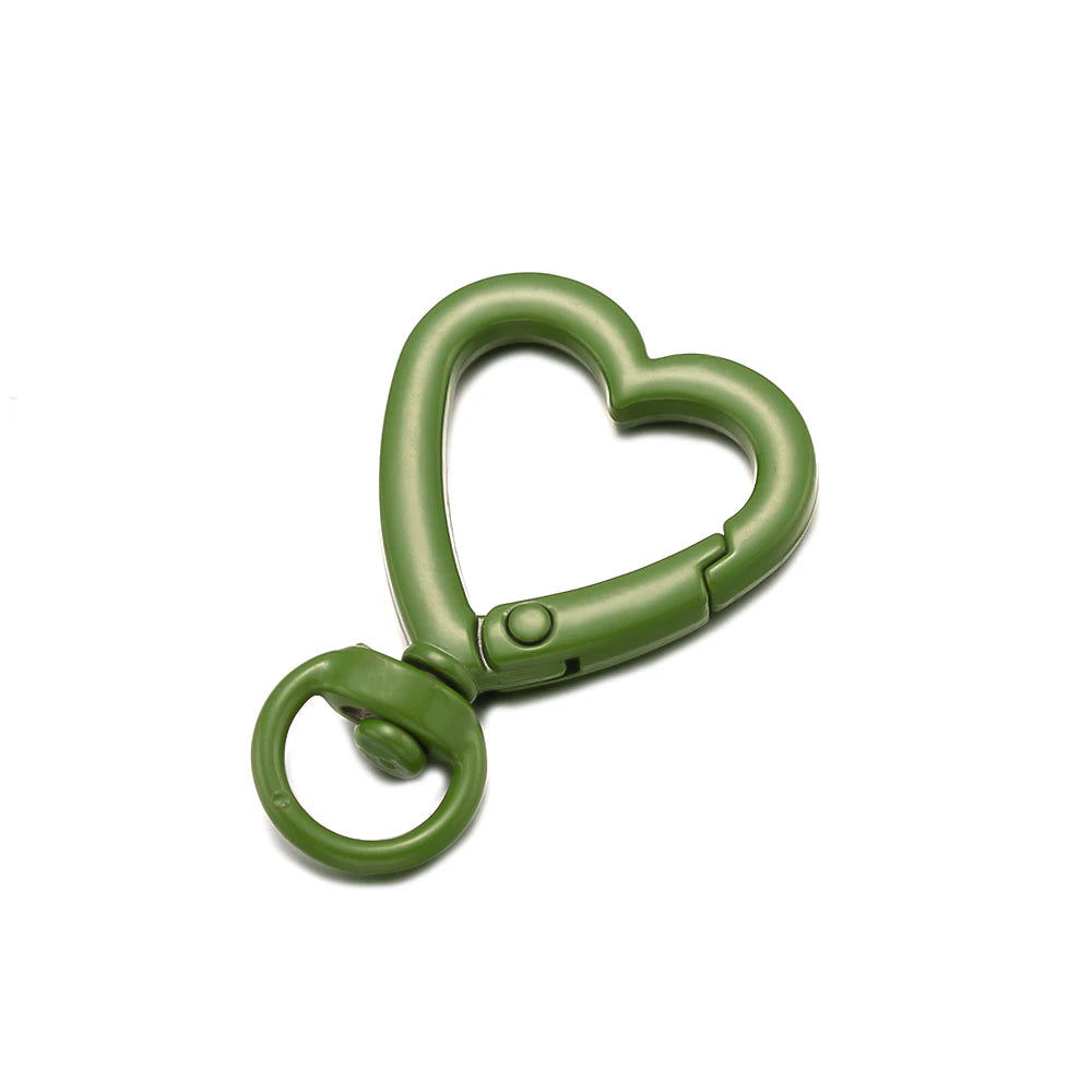 5er Set drehbare Metall-Karabiner mit Herzverschluss für Schmuck DIY