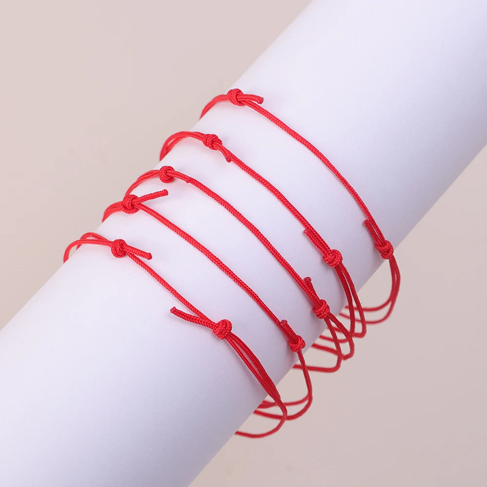 10-50 Stk. Rotes Schnurarmband Glück Erfolg Schutz Amulett Paare
