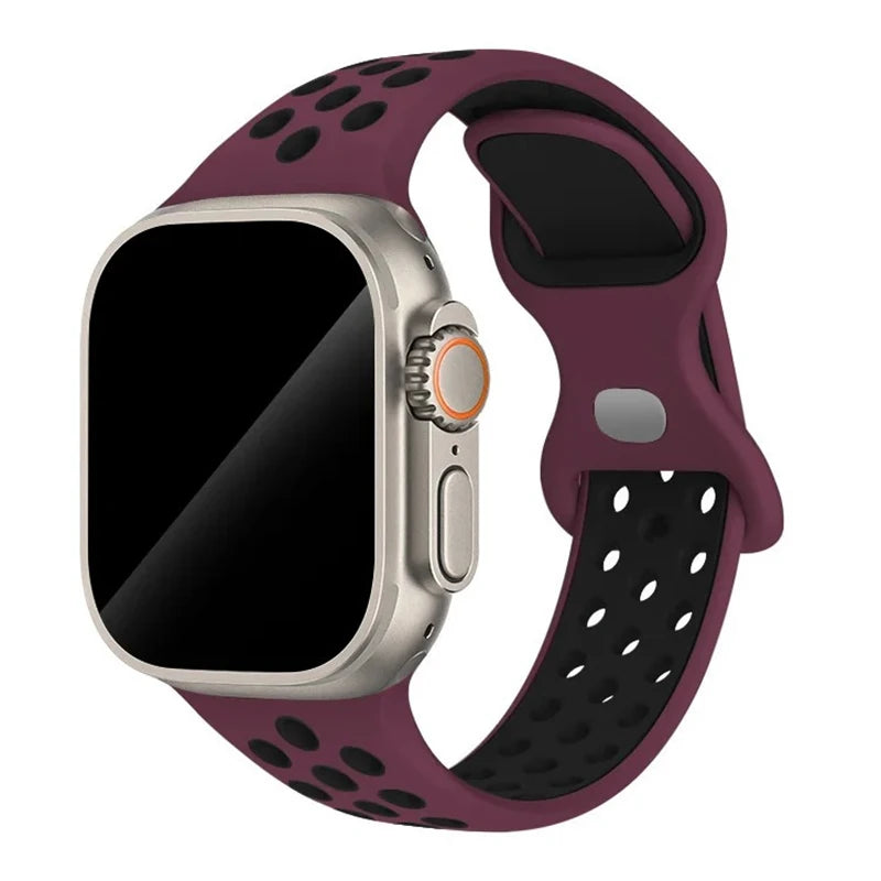 Sportliches Silikonarmband kompatibel mit Smartwatch 38-49 mm Modelle