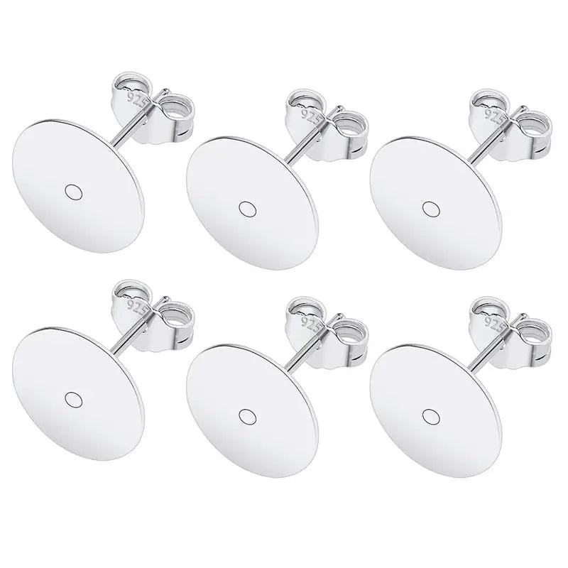 50 teiliges Set Silber Überzogene Ohrring Bolzen Basis für DIY Schmuck
