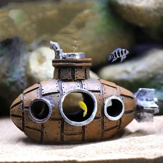 Aquarium Deko U-Boot – Schutz Höhle für Fische Garnelen aus PVC