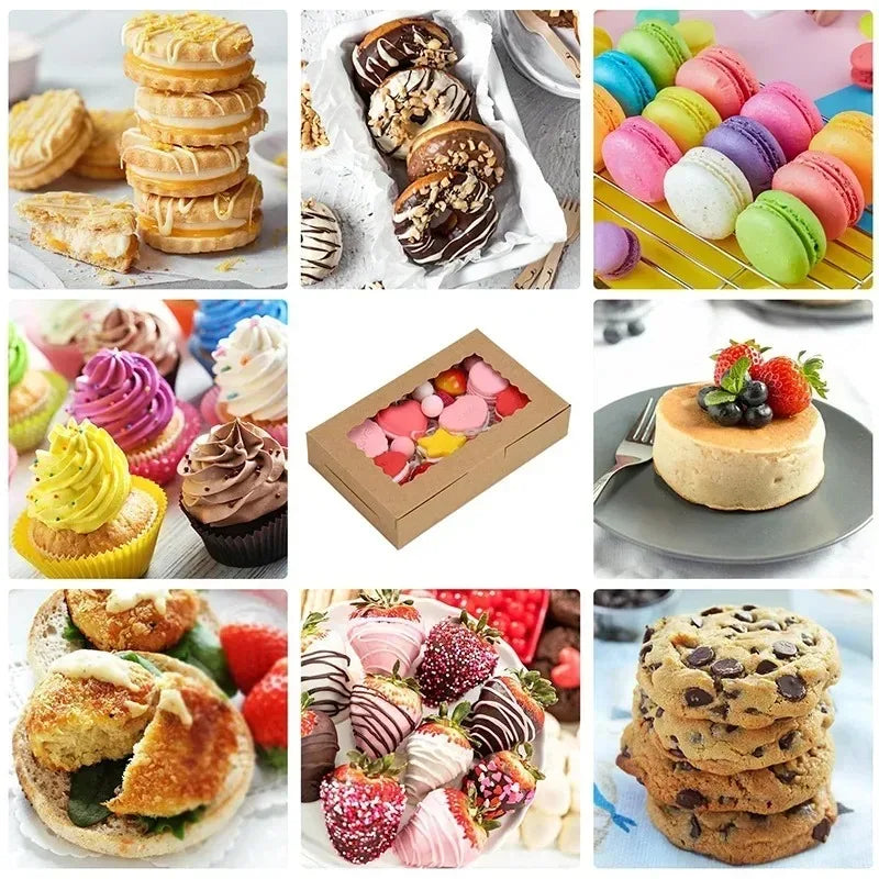 10er Set Gebäckboxen für Macarons Cupcakes Pralinen zu jedem Anlass
