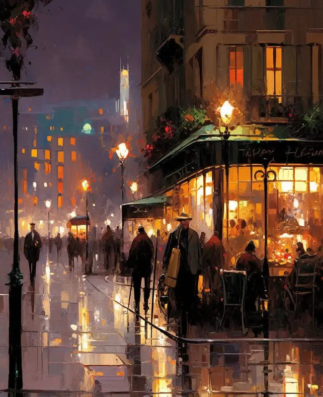 DIY Malen Nach Zahlen Stadtbild Leinwand Acrylfarben Set für Raumdekoration