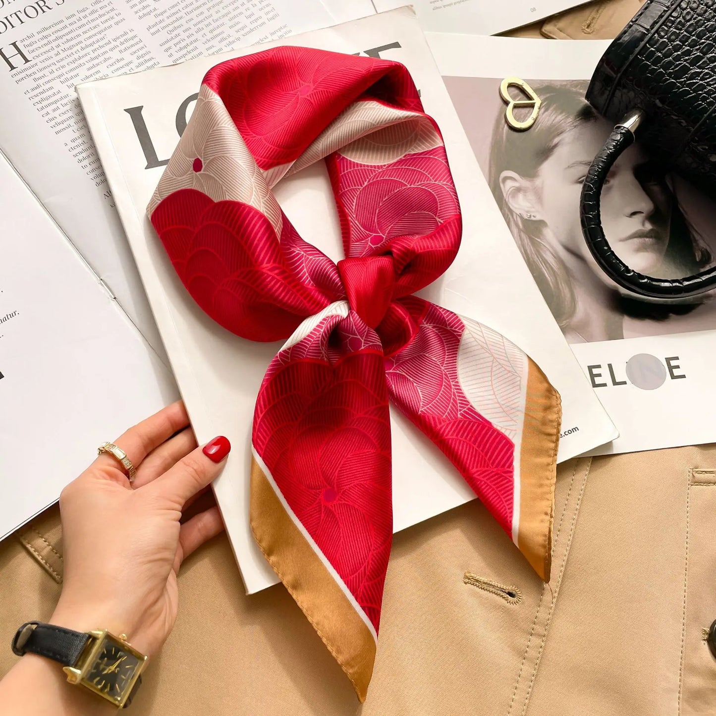 Modischer Hahnentritt Quadratschal für Damen – vielseitig tragbar