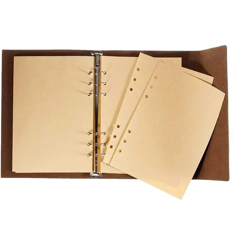 Retro-Notizbuch Leder 14x10cm mit austauschbarem Kraftpapier-Yabubest - Home & More