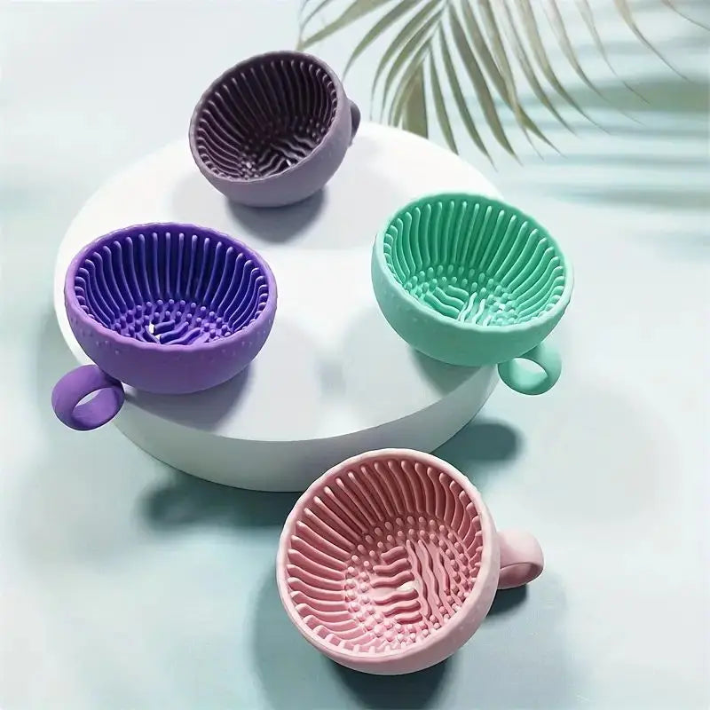 QuickClean Premium Silikon Pinselreiniger mit rutschfester Reinigerschale