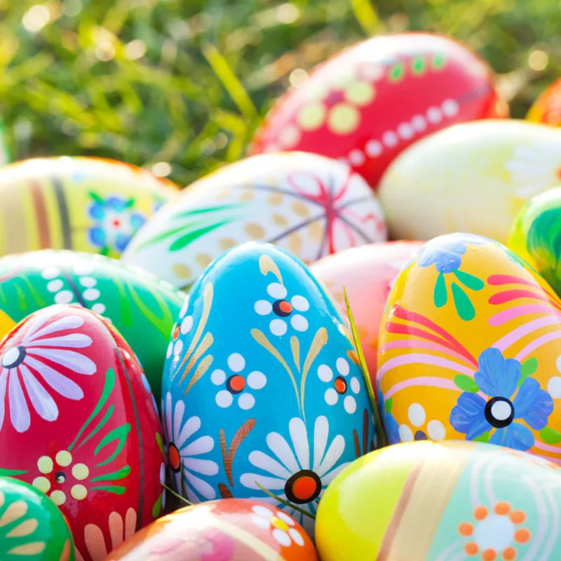 5 Stück Holz Eierbecher DIY Eierhalter Tablett für Ostern Party Deko