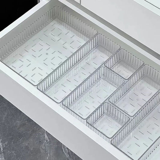 Stapelbarer Acryl Organizer mit verstellbaren Trenntabletts für Kosmetik