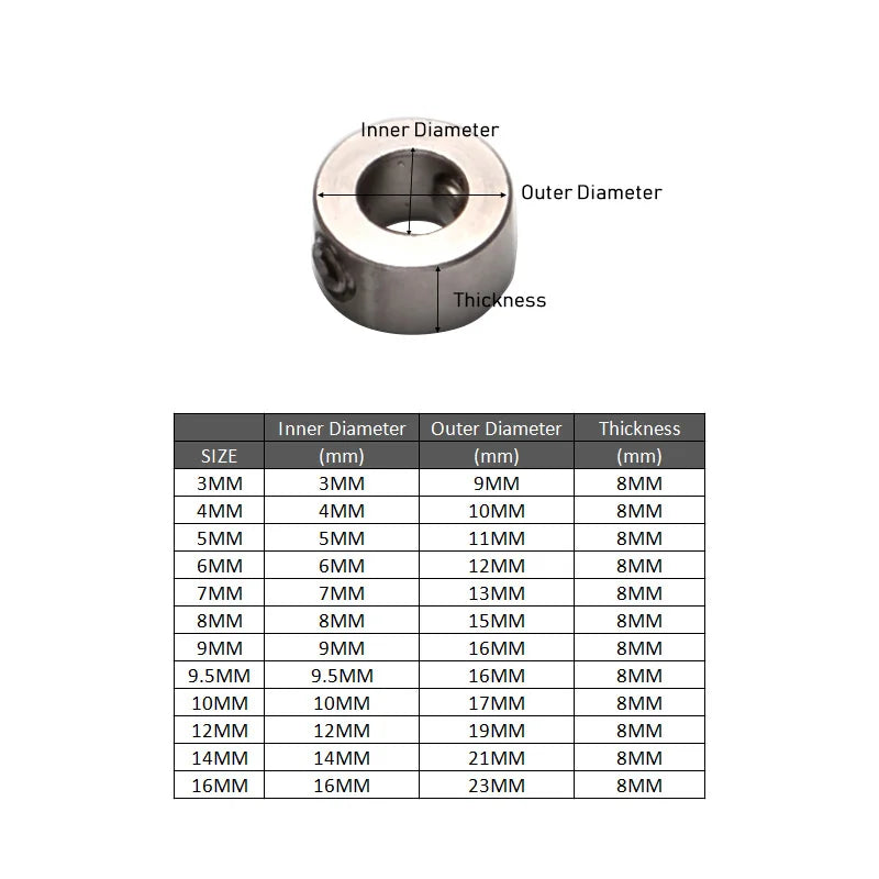 Bohrer Tiefenanschlag Set 3-16mm aus Edelstahl für präzise Holzarbeiten