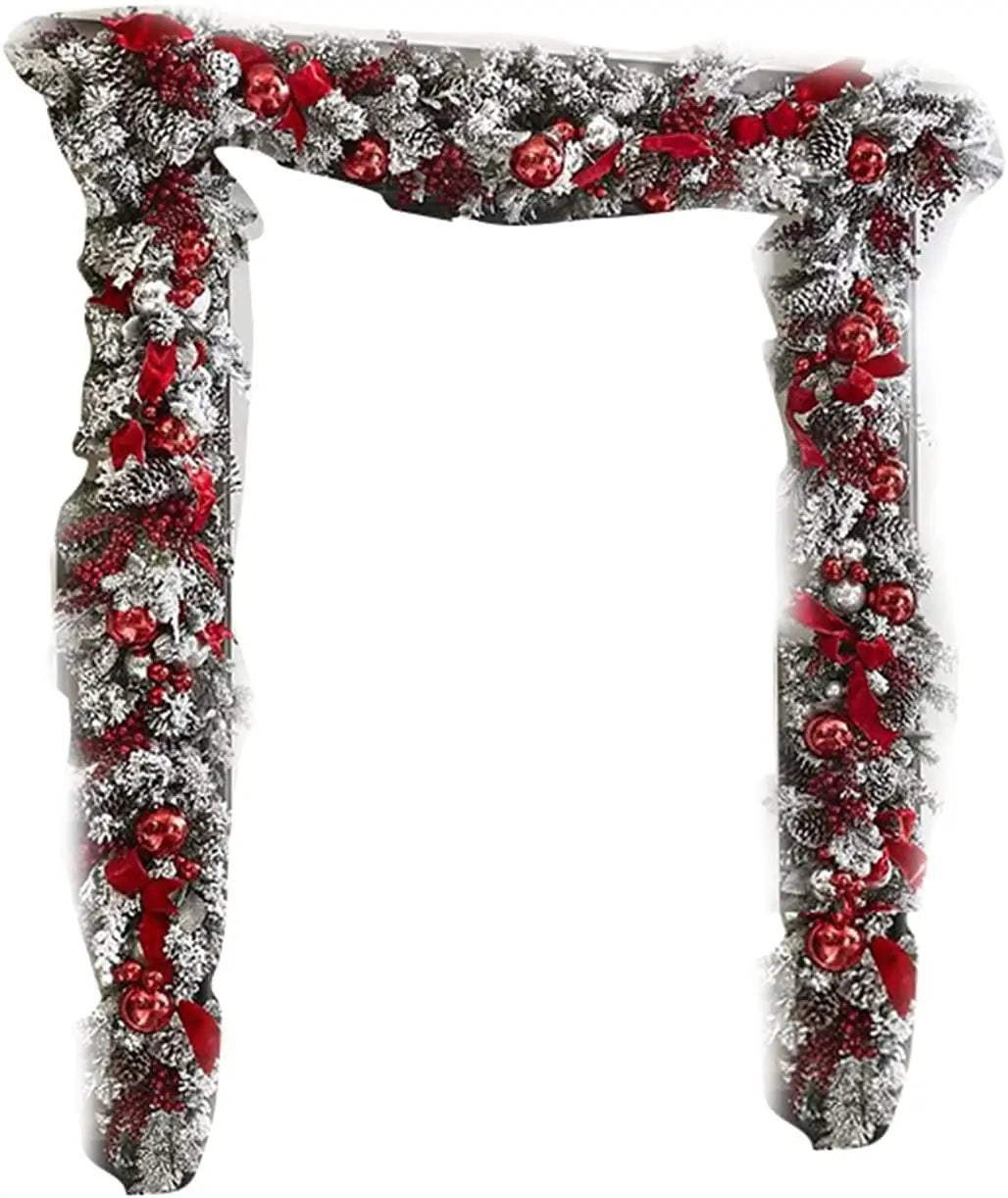 Beflockter PVC Weihnachtskranz für Tür und Baum Deko