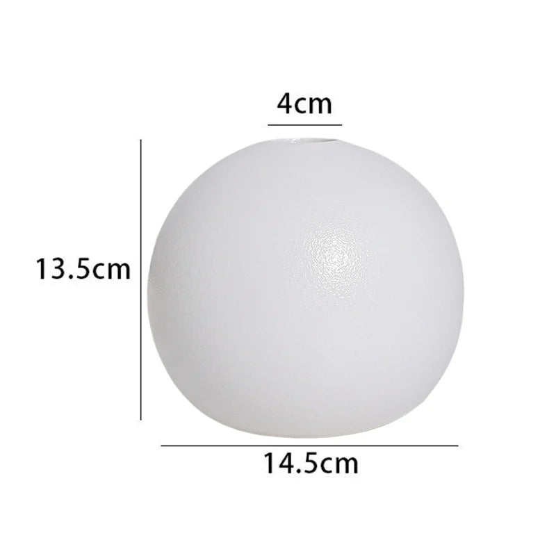 Nordic Keramik Vase Oval Rund für moderne Wohnzimmer Dekoration