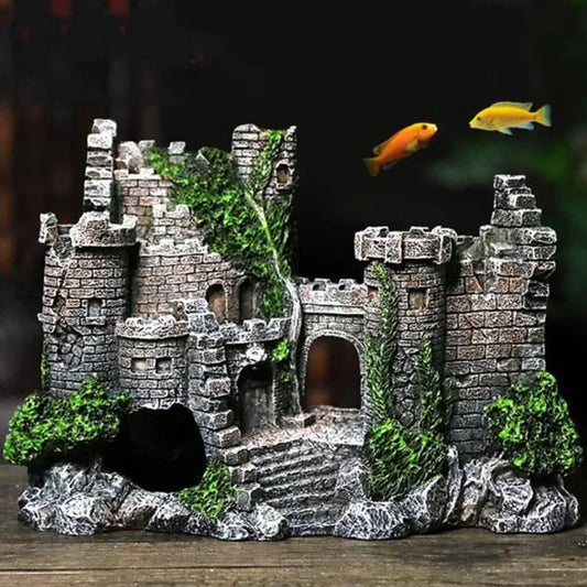 Kreatives Schloss Aquarium Dekoration Harz Ornament für Unterwasserlandschaft