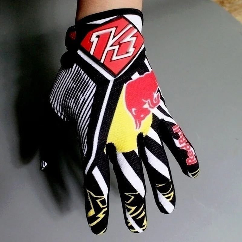 Vollfinger MTB Motorradhandschuhe rutschfest mit Silikon Gel Schutz Herren Damen