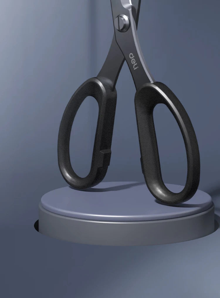 Vielseitige Edelstahl Schere für Büro, Haushalt und Hobby, schwarz