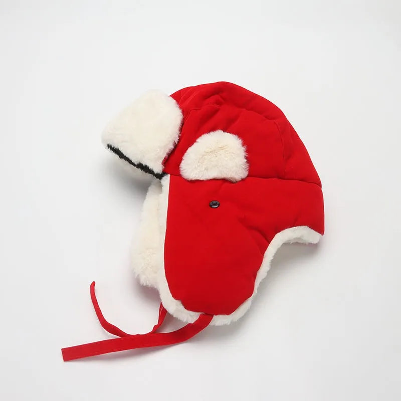 Warme Unisex Winter Bombermütze mit Ohrenklappen und Fauxpelz