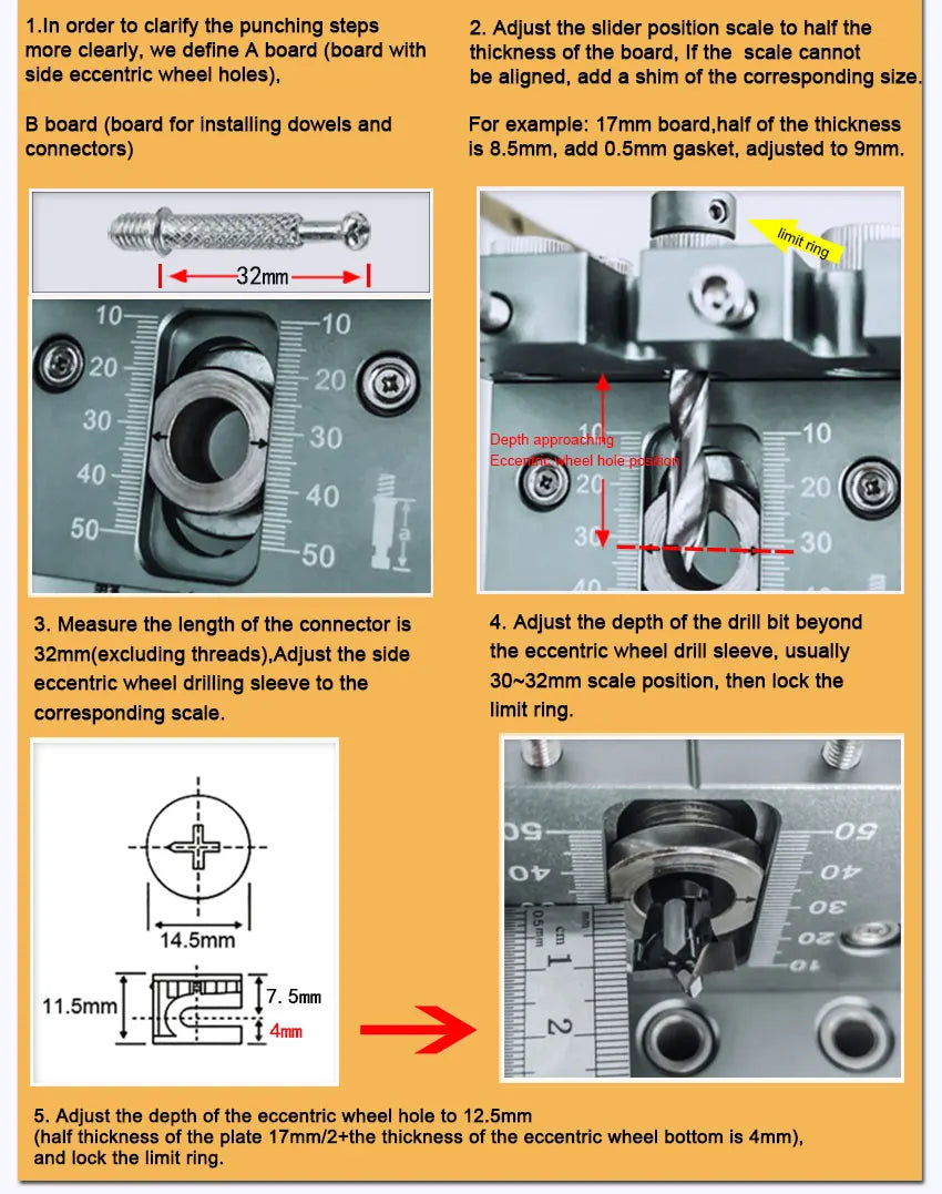 YOMO 3-in-1 Dübelvorrichtung für Möbel - Holzbohrer Locator-Yabubest - Home & More