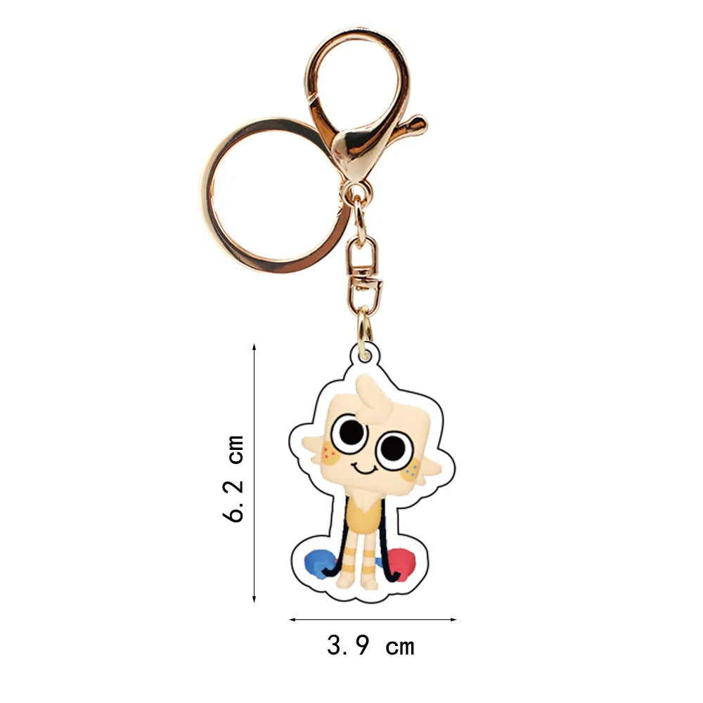 Acryl Schlüsselanhänger 6 cm mit antik goldener Eisenlegierung Unisex