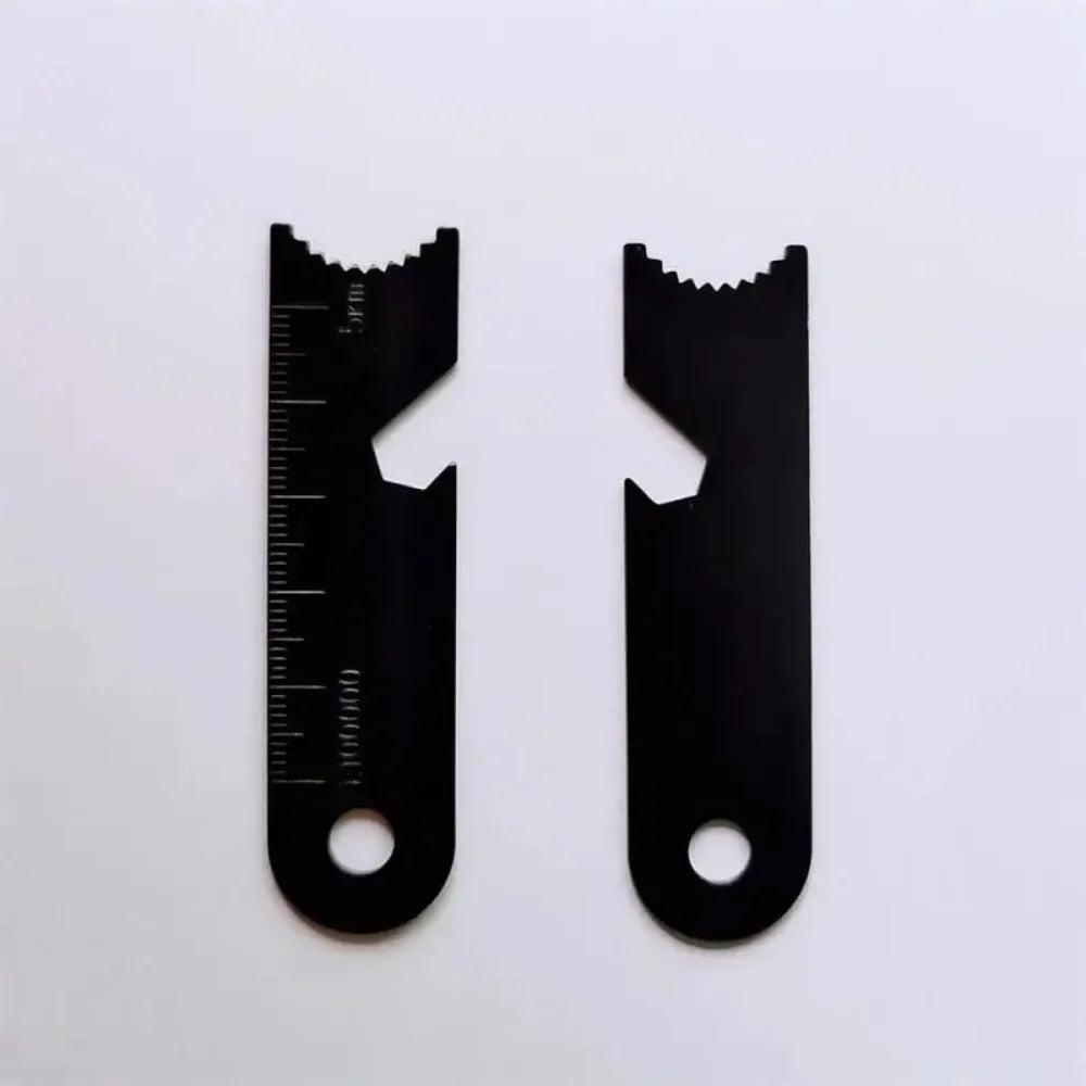 2er Set 2in1 Survival Multitool Edelstahl Flaschenöffner Lineal Camping