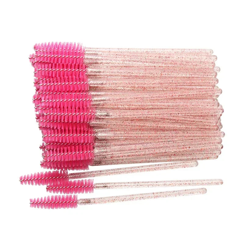 50 Einweg Wimpernpinsel mit Kristalldesign – präzises - hygienisches Styling