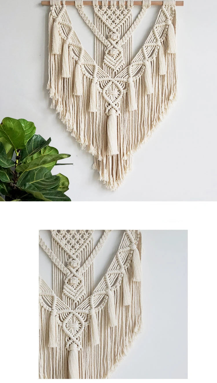Makramee Wandbehang geometrisch, Boho-Stil, 55 x 70 cm - Yabubest - Home & More