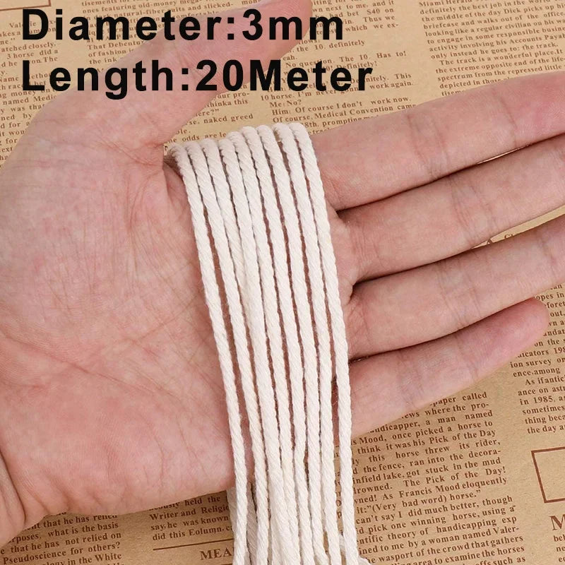 Makramee Baumwollseil Natur – Für DIY Wandbehänge und Deko