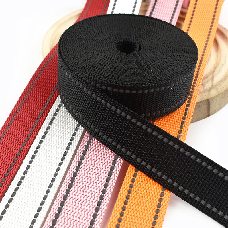 Reflektierendes 25 mm Polyester-Gurtband 5 m für Taschen DIY Hundehalsband