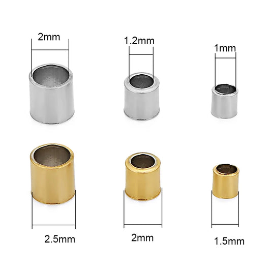 100 Stück Edelstahl-Endperlen 1,5-3 mm Stopper Perlen für Schmuck
