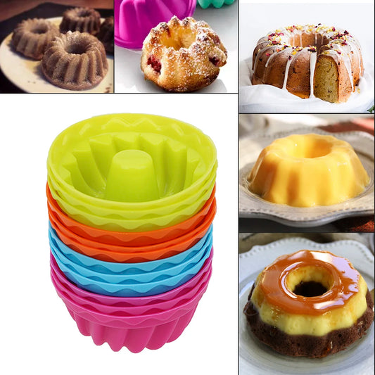 Silikon Backform 12 Stück Antihaft Donut Muffin Gelee Pudding Form