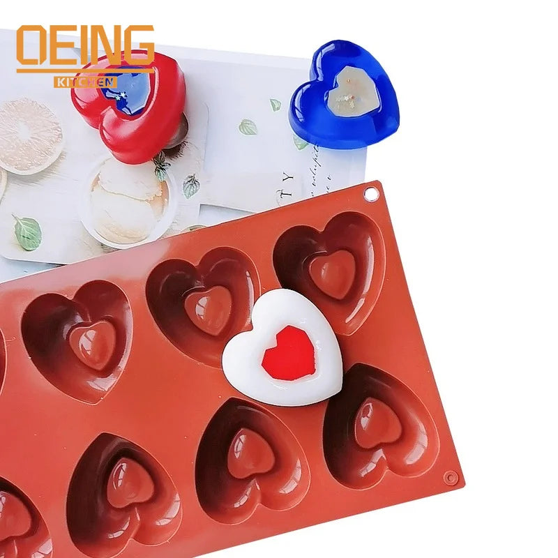 Herzförmige Silikonform für Mini Donuts, Muffins und Desserts