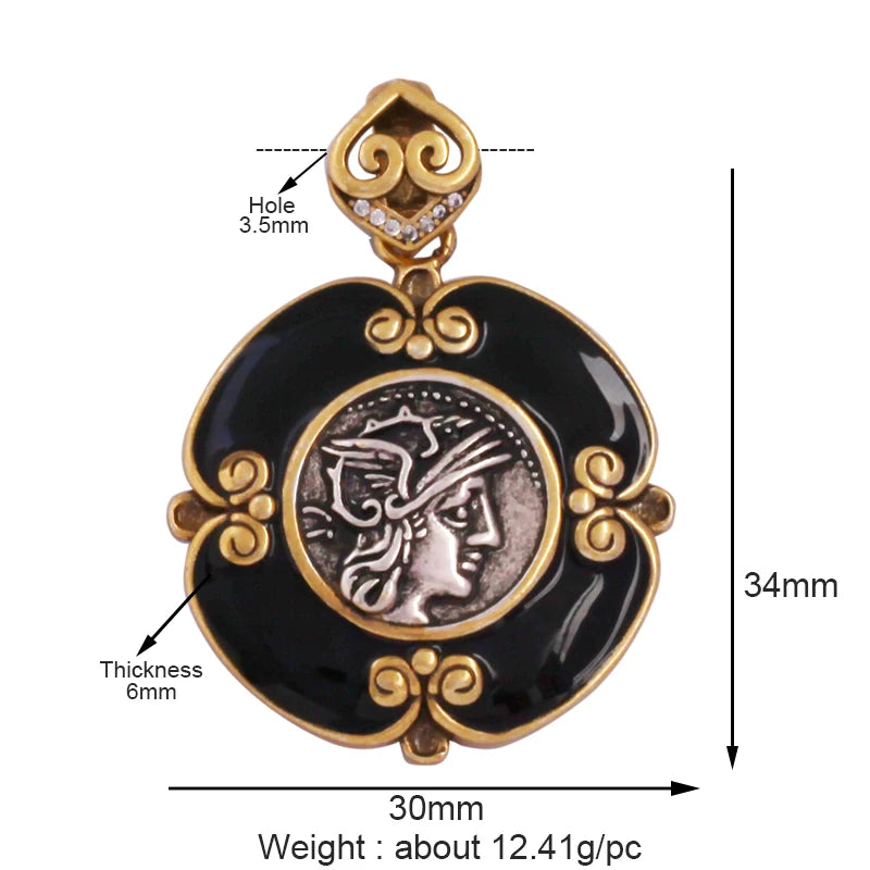 Eleganter Anhänger im antiken Gold Design als Schmuckzubehör-Yabubestshop