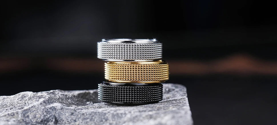 Drehbarer Edelstahl Spinner Ring mit 8mm Breite für Entspannung