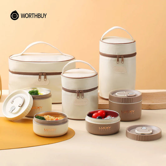 Bento Lunchbox Set isoliert Edelstahl - Thermobehälter mit Tasche