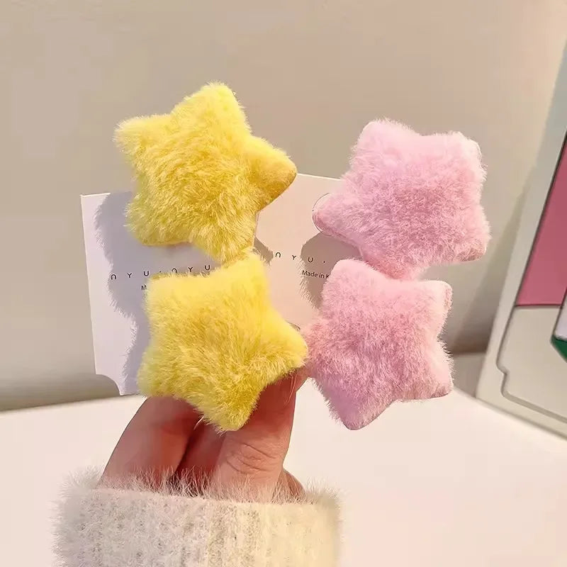 Süße Plüsch Stern Haarnadeln für Mädchen und Frauen