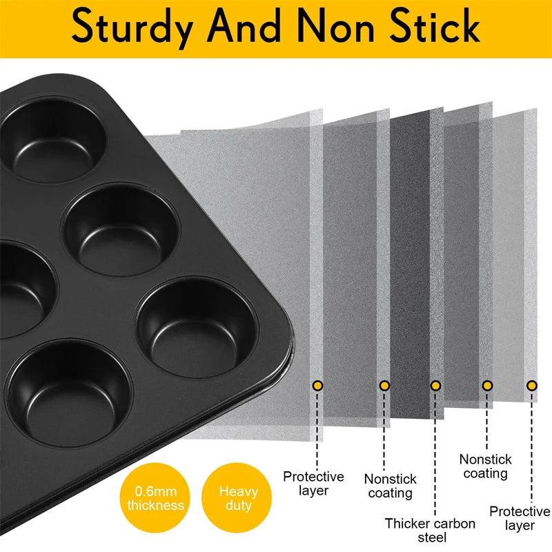Quadratische Cupcake Muffin Backform für 6 bis 12 Tassen