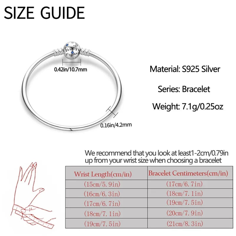 Armband Silber 925 mit Stern Mond Sonne und Grünem Zirkon Charm