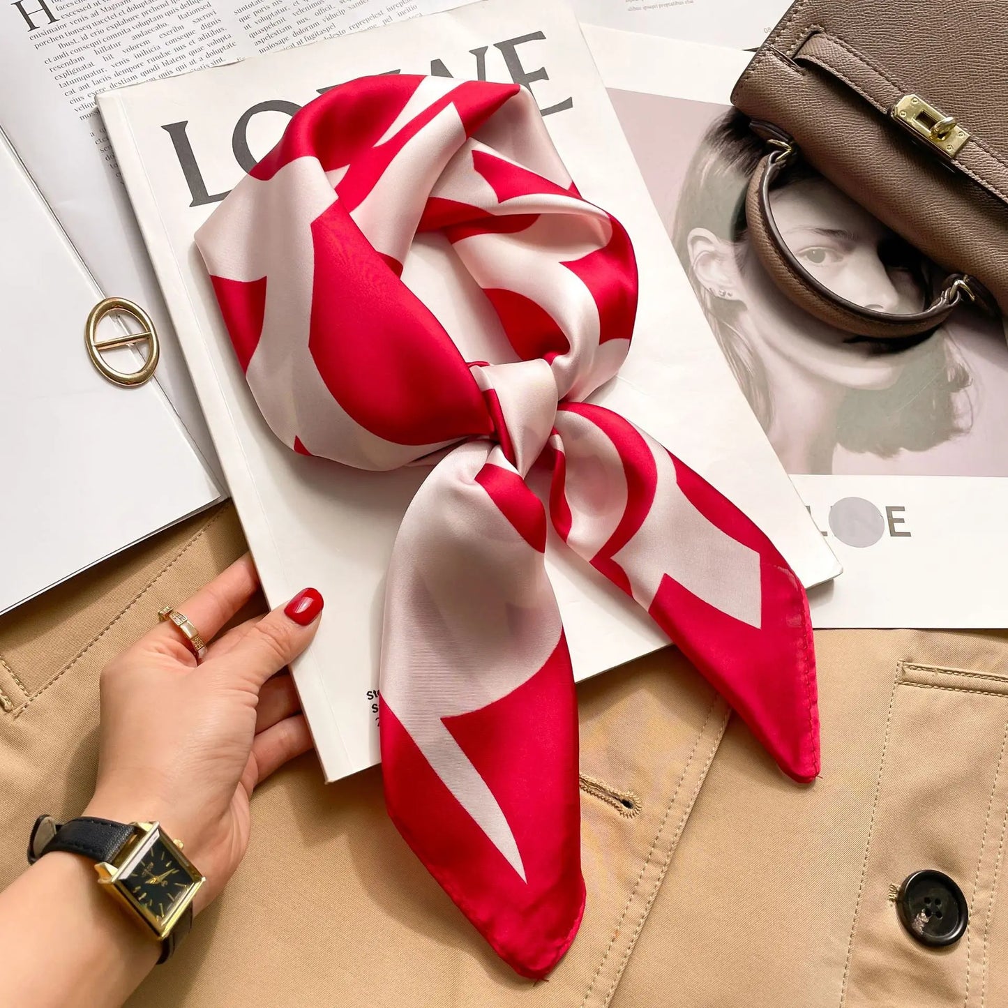 Modischer Hahnentritt Quadratschal für Damen – vielseitig tragbar