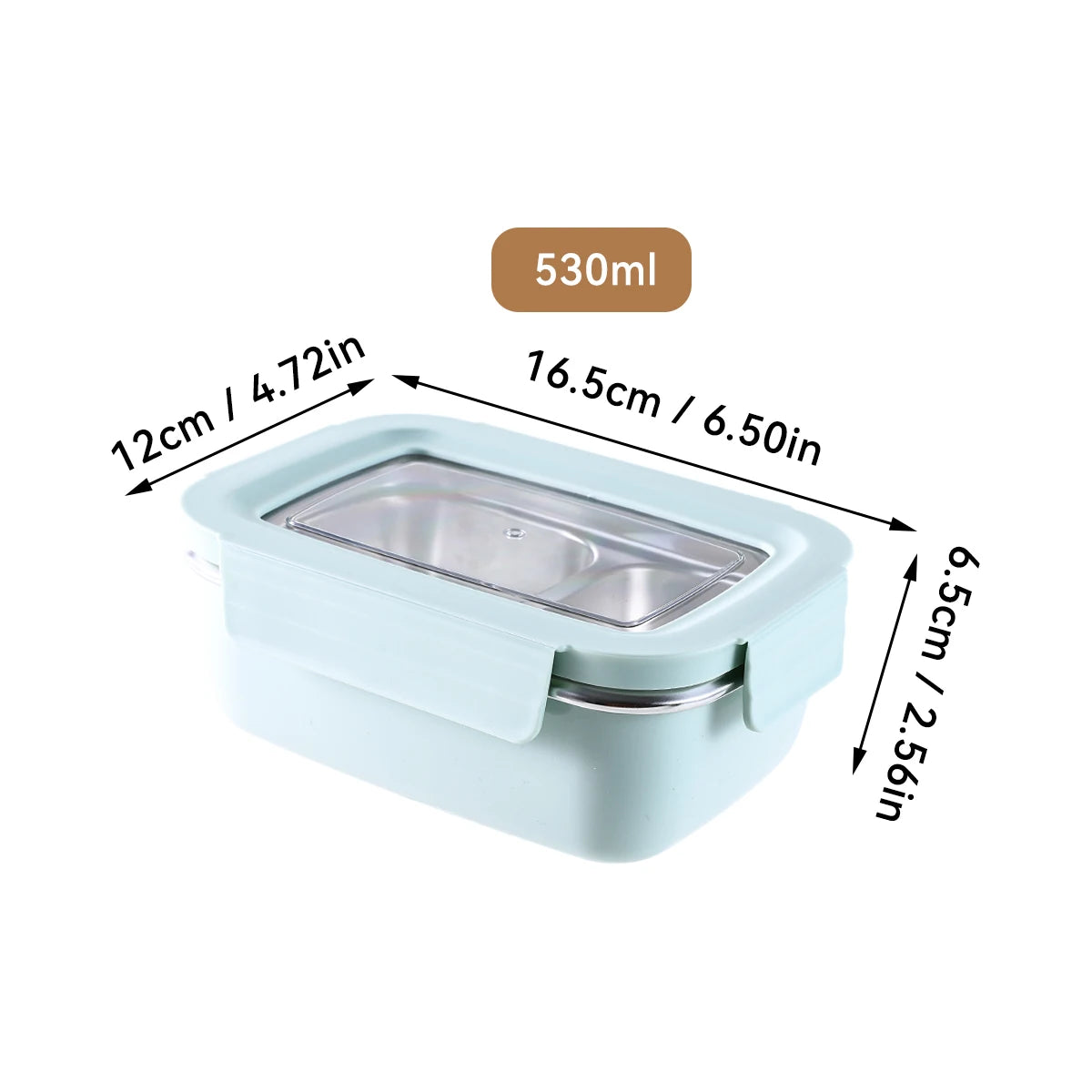 304 Edelstahl Geteilte Lunchbox – Mikrowelle, Dicht, für Schule & Büro