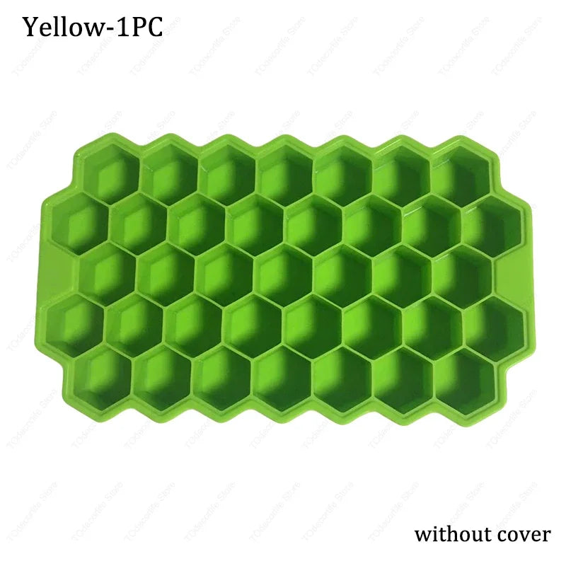 Premium Silikon Eiswürfelformen mit Deckel – Sechseckig, Wiederverwendbar