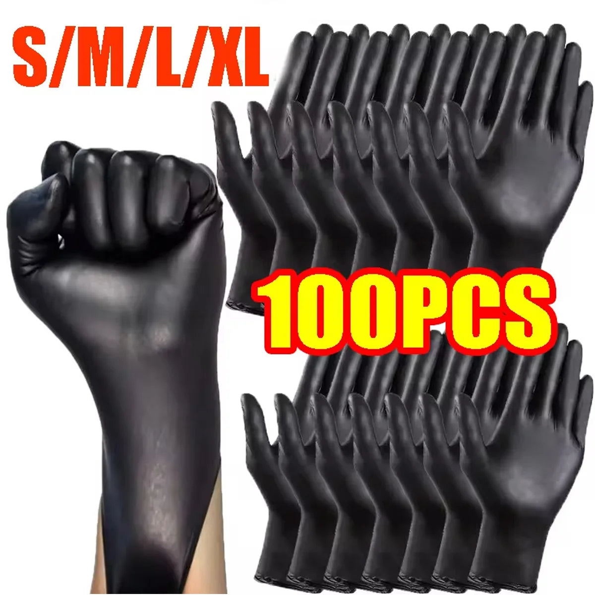 Robuste schwarze Nitrilhandschuhe 6 Mil, latexfrei – Schutz für Haushalt - Arbeit