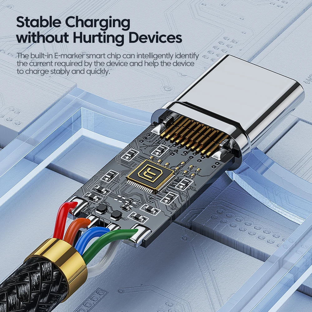 100W USB C Ladekabel 3m, PD 5A – Schnelles Laden für alle kompatiblen Geräte
