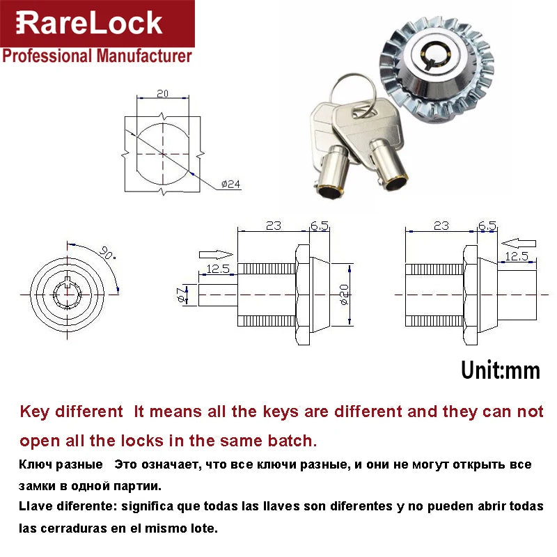 Sicheres Druckzylinder Schloss für Schränke und vielseitige Anwendungen