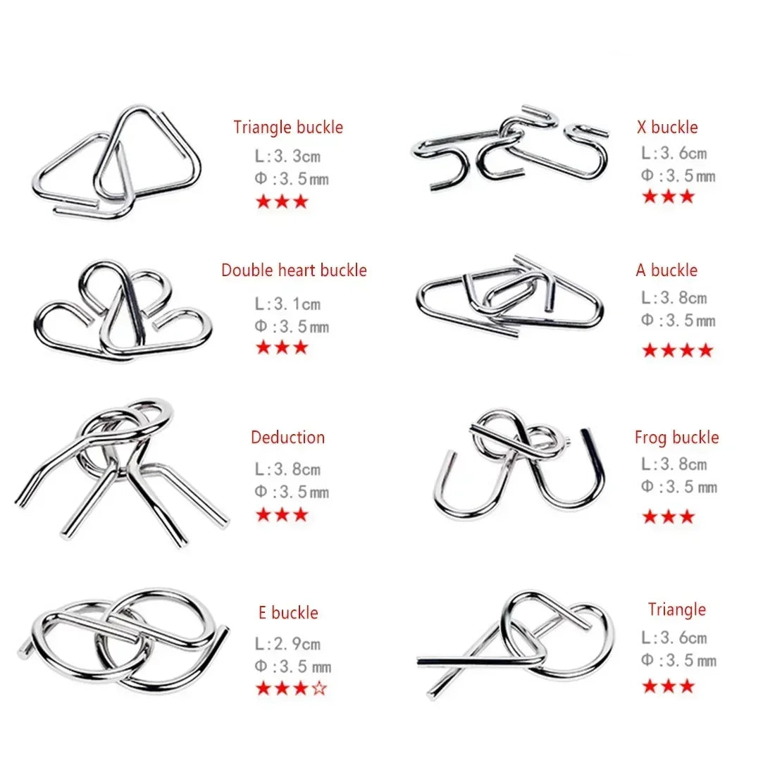 Metallisches Ringpuzzle zur Förderung des logischen Denkens