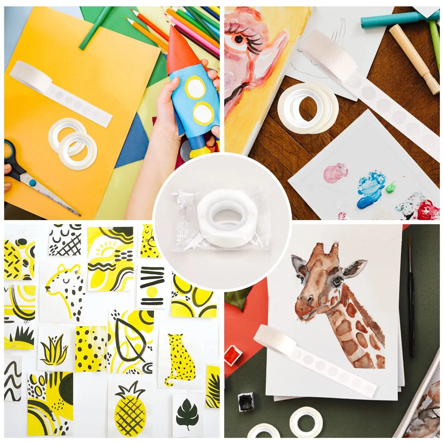 Transparente doppelseitige Klebepunkte für Dekoration und Basteln