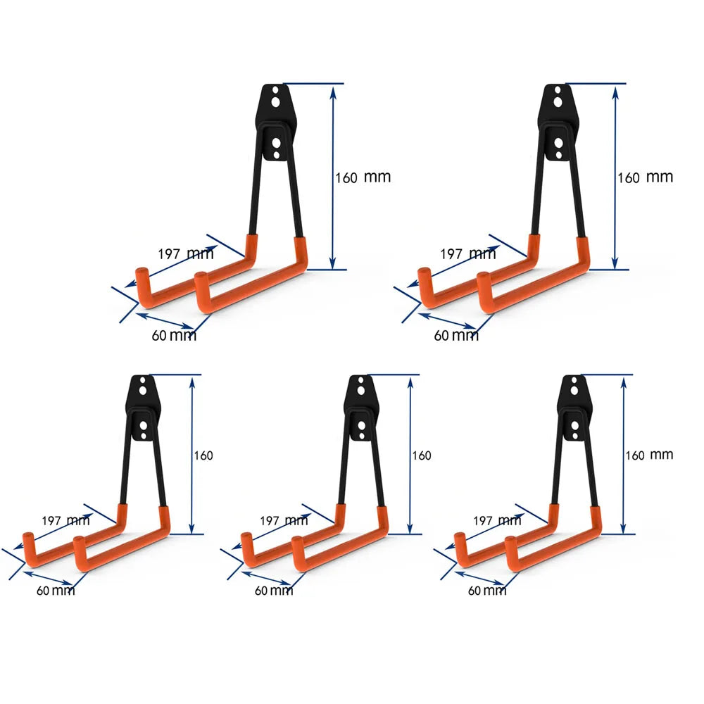 Robuster Heavy Duty Metallhaken mit Anti-Rutsch-Gummi, rostfrei, Orange