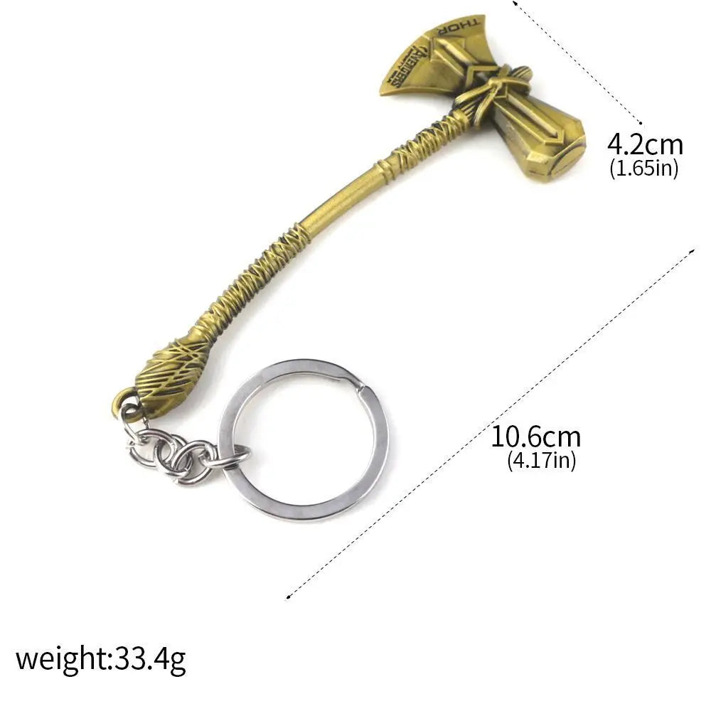 Robuster Thor Hammer Schlüsselanhänger aus silberner Zink-Legierung – stylisches Fan-Accessoire