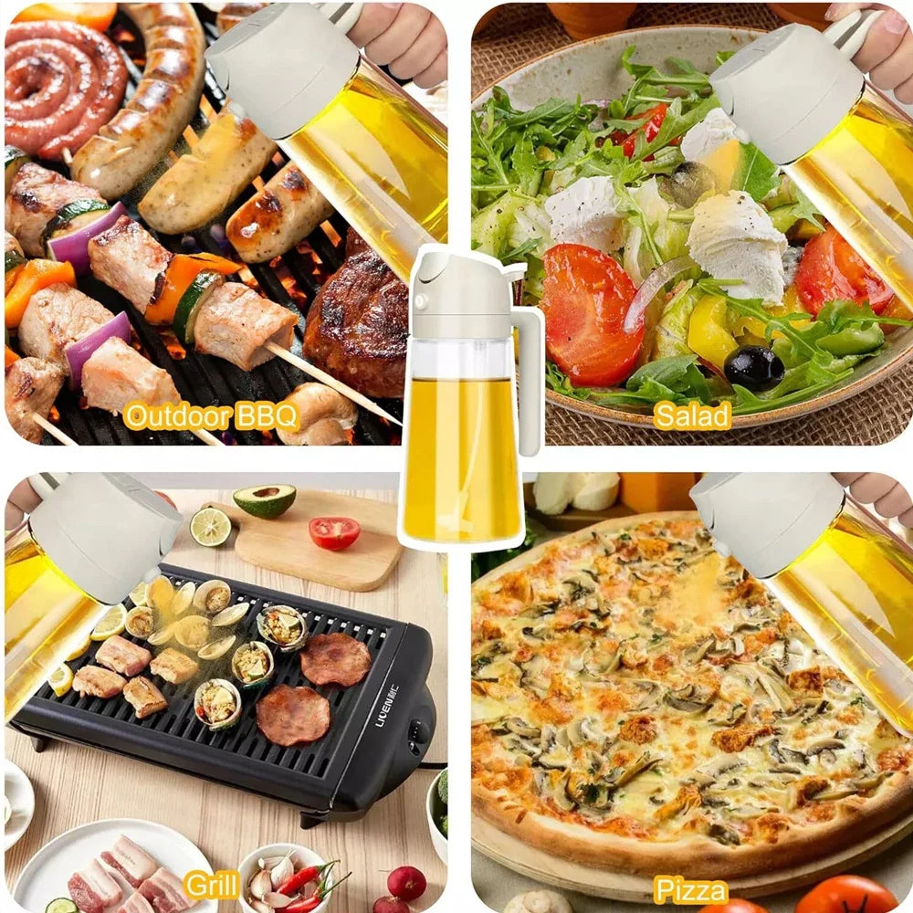 2in1 Öl Sprayer Flasche Kunststoff Ölspender für Küche BBQ Kochen